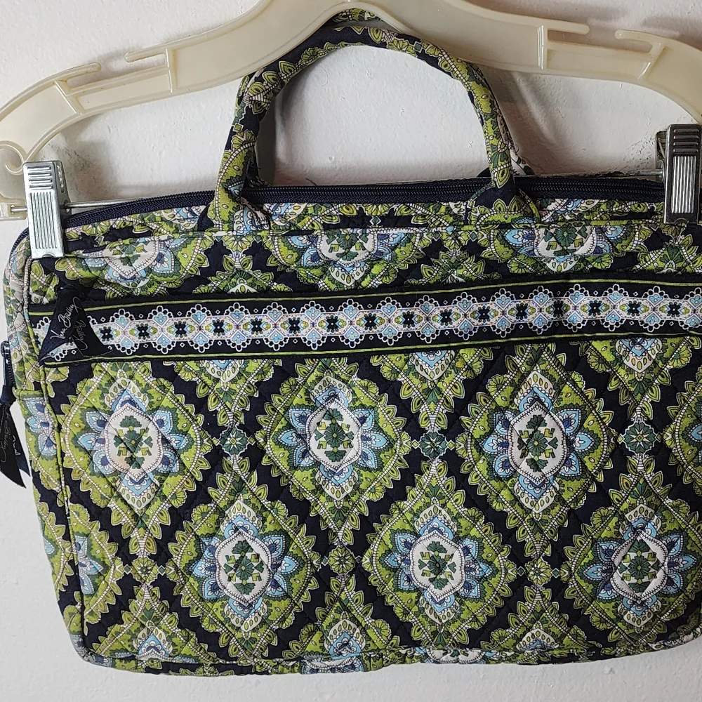 Vera Bradley laptop 13 in bag Paisley Blue & Green